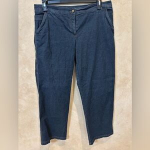 Eileen Fisher Dark Blue carpenter Ankle Jeans size large